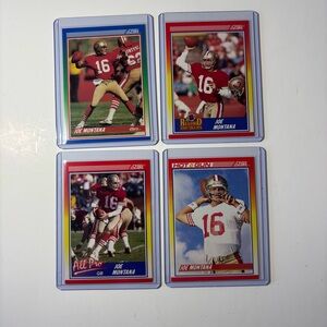 1990 Score NFL Joe Montana card set of 4
